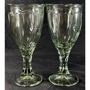 Noritake Sweet Swirl Light Green Water Goblets Set of 2 – 6.75”